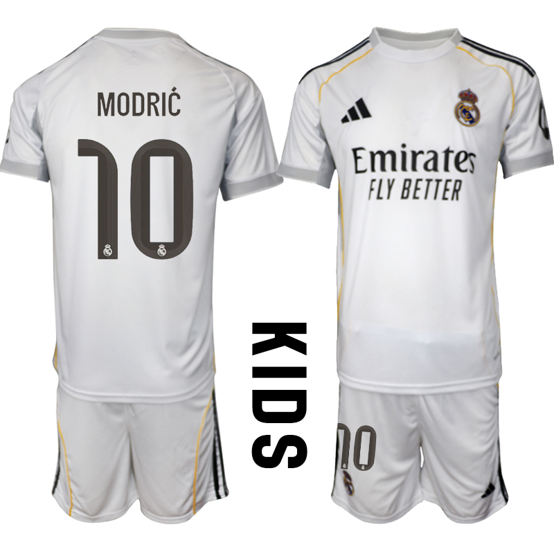 Youth 2025-2026 Club Real Madrid home white #10 Soccer Jersey  01->youth soccer jersey->Youth Jersey